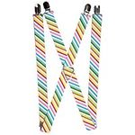 Buckle-Down womens Buckle-down - Stripes Suspenders, Multicolor, One Size US