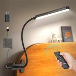 Glocusent 5W Multi-Purpose Clip On Light, 38 LEDs Bed Light, Eye Caring Reading Lamp, 5 Color & 5 Brightness with a Remote, 30-Min Auto Off Timer, Perfect for Bed Reading/Studying/Working