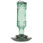 Perky-Pet 8108-2 Green Antique Bottle 10-Ounce Glass Hummingbird Feeder