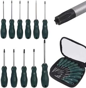COLFULINE 11en1 Juego de Destornilladores Torx T5 T6 T7 T8 T9 T10 T15 T20 T25 T27 T30 Destornilladores de Estrella Torx Drivers Destornilladores Magnéticos Kit de Reparación de Precisión
