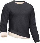 Gihuo Men's Crewneck Sweatshirt Winter Warm Sherpa Lined Pullover Fleece Top Heavyweight Loungewear Sweatshirt (DarkGrey-S)