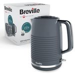 Breville Zen Grey Electric Kettle | 1.7L | 3kW Fast Boil | Grey & Silver Chrome [VKT250]