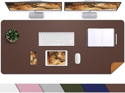 Leather Desk pad Protector, Large Desk mat with Natural Cork & PU Leather,Mouse pad,Non-Slip Office Desk Mat,Waterproof Desk Writing Pad for Office and Home (47in*23.7in,Coffee)