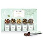 Tea Forte Single Steeps Loose Leaf Tea Sampler, Assorted Variety Tea Box, 15 Single Serve Pouches (Sampler - Lotus)