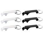 6Pcs Keyring Bottle Openers for Can Beer Opener Keychain, Mini Bottle Opener for Bars, Party Present Supplies, Black and Silver