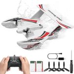 VEVOR RC Plane, 2.4GHZ 3 Channel Remote Control Airplane with 6-Axis Gyro Stabilizer, Ready to Fly Amphibious Aircraft Plane Toy with 2 Batteries, Easy to Fly RC Glider for Adults Kids Beginners Boys