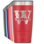 Personalized Tumbler with Engraved Initial and Name, 20 oz Stainless Steel Mug, Double Wall Vacuum Insulated Travel Coffee Tumbler with Lid, Custom Personalized Gifts for Women, Men, Birthdays, Red