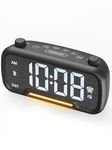 Clock Radio with Bluetooth, Radio Alarm Clock with 16-Levels Adjustable Soud, Touch Button, 12/24H Snooze, Loud Alarm Clock for Kids/Teens/Adults/Heavy Sleepers