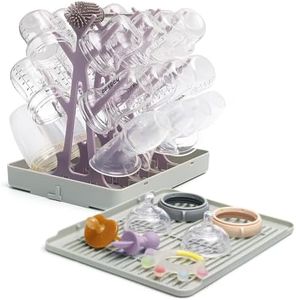 haakaa Baby Bottle Drying Rack with Tray, Space-Saving Bottle Drying Tree