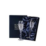 Royal Scot Crystal - Edinburgh - 2 Crystal Champagne Flutes 225mm (Presentation Boxed)