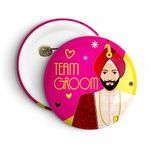 INKWARE Royal Wedding Groom Squad Ladke Wale Pin Button Badges PACK OF 15 for Reception Party Wedding and Events