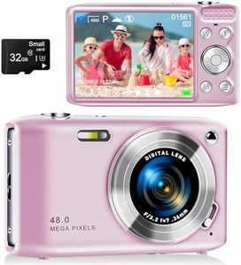 Hiacinto 48MP Point and Shoot Camera With 2.88' IPS Screen, 4K Video, 16X Zoom, Macro Mode, Flash - Compact Beginner Camera for Teens, DC100P