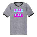 Rad Like Dad Gift for Dad Retro Graphic Aesthetic Grey/Black XL Graphic Tee Ringer T-Shirt