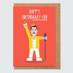 STUDIO BOKETTO Funny Birthday Card For Men For Him Happy BirthdAY-OH Freddie Mercury Birthday Card- Queen Birthday card Funny Birthday Card Dad Boyfriend Brother Husband,red,AYOH_BIRTHDAY