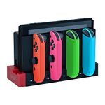 Mcbazel Switch 4 in 1 Joy-Con Charging Station Docking Station with LED Indicator Compatible with Switch & Switch OLED Model,Switch Joy Con Controller Charger