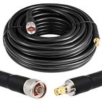 XRDS -RF KMR400 SMA to N Cable 50ft, N-Male to SMA-Male Connector Low Loss Extension Cable 50 Ohm SMA Cable for 3G/4G/5G/LTE/ADS-B/Ham/GPS/WiFi/RF Radio to Antenna Use (Not for TV)