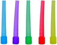 Hookah Tips Disposable Hookah Mouth Tips - 100 Pack Extra Long Individual Wrapped Mixed Colors Plastic Hookah Hose Mouth Pieces Fit Most Hookah Mouthpiece Handles BPA-Free Plastic - No Burrs (Tips-D)