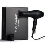 Cloud Nine The Airshot Ionic Hair Dryer for Women, 2000W, Anti-Frizz, Black