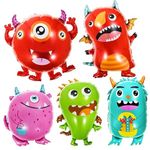 Atpata Funky Monster/Alien Theme Party Supplies for Kids Monstrous Birthday Party Decorations (5pcs. Monster Foil Balloons)