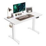 CubiCubi Electric Standing Desk, 40 x 24 Inches Height Adjustable Table, Ergonomic Home Office Furniture with Splice Board, White