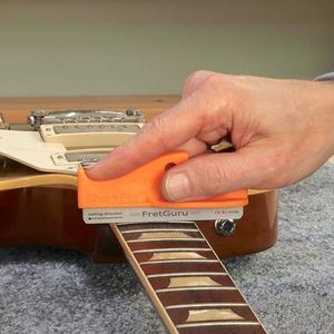 FretGuru SharkFin Guitar Fret Crowning File | Professional Luthier Fret File | Top-Down Ergonomic Control | D.I.A. Geometry | Razor-Thin Crowns for Guitar & Bass | Pro-Pack (1 Handle+BOTH SIZE FILES)