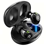 Rechargeable Hearing Aids for Seniors, Invisible In-Ear Design, Digital Noise Reduction for Clear Conversations & TV, 80H Battery with Charging Case, Easy Control for Mild Hearing Loss - Black