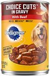 PEDIGREE CHOICE CUTS IN GRAVY Adult Canned Soft Wet Dog Food with Beef, 22 oz. Cans (Pack of 12)