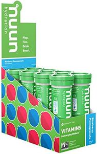 Nuun Hydration: Vitamin + Electrolyte Drink Tablets, Blueberry Pomegranate, Box of 8 Tubes (96 servings), Enhanced for Energy and Daily Health