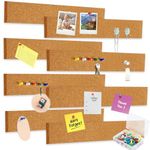 8 Pack Cork Boards for Walls, Small Cork Board 12"X2", Notice Boards for Office Bedrooms Home, Pin Display Board Vision Board Cork Roll with 50 Push Pins (8, A)