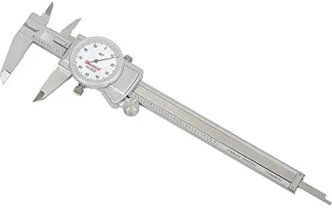 Starrett 1202-6 Dial Caliper, Stainless Steel, White Face, 0-6" Range, +/-0.001" Accuracy, 0.001" Resolution