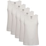 Keanu Heatforce Kids Thermal Vests - Pack of 5 - Winter Warm 0.45 TOG Brushed Underwear - Ages 3-15 Years (5 Pack White Vests - 5-6 Years)