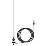 Boat Antennas Waterproof Marine Radio Antenna Car Flexible Rubber Mast FM AM Antenna for ATV UTV RZR SPA Yacht Camper GA057W (White)