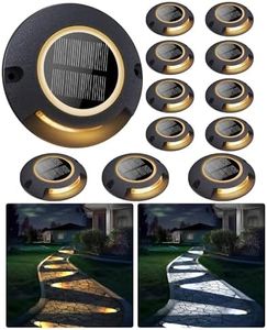 FabStyl Solar Dock Lights Walkway Decorative Lights Waterproof 12 Pack, 2 Colors in 1 Single-Sided LED Solar Driveway Lights, Solar Deck Lights Road Marker for Warning Stair Pathway Patio Yard, Black