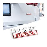 Fuck IT Edition Emblem for Car, Car Side Rear Front Hood Trunk Door Badge, 3D Auto Exterior Emblems Badge Sticker Decal, Car Fender Badge Replacement Accessories for Car Truck SUV (Silver/Red)