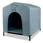 Floppy Dawg Just Chillin’ Portable Dog House. Elevated Pet Shelter for Indoor and Outdoor Use. Made of Water Resistant Breathable Oxford Fabric. Easy to Assemble and Lightweight. 61cm x 58cm x 64cm