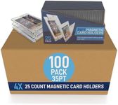 Premium Magnetic Card Holder (100 Pack) | 35PT Magnetic Card Holders for Trading Cards. Pro UV Card Protectors with Ultra Clear Design, One Touch Magnet Case for Trading and MTG Cards.