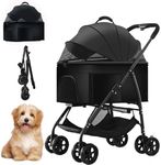Foldable Pet Strollers with Detachable Carrier,Stroller for Medium Dogs