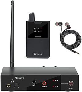 Levusu UHF Wireless in-Ear Monitor System with Earphone,180Ft, Rack Mount, Professional IEM Stereo System Transmitter and Beltpack for Studio, Guitar, Band Rehearsal, Live Performance (1 Bodypack)
