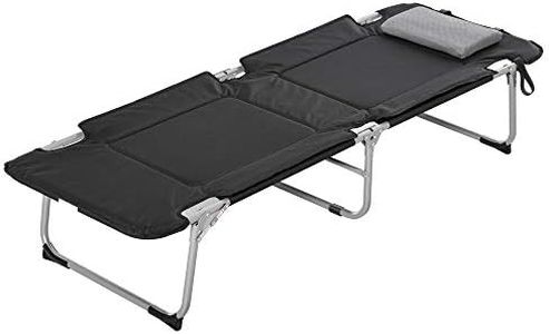 Outsunny Lit de camp pliable avec coussin - Pour le camping et les voyages - Avec sac noir et argent - 183 x 66 x 33 cm