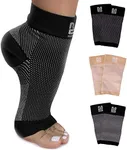 Modetro Socks - 1 Pair of Ankle Compression Socks for Ankle Support & Foot Discomfort Relief, Dotted Black - Large