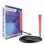 Strauss Skipping Rope | Skipping Rope for Women, Men & Kids | Fitness Exercise Equipment | Jumping Rope for Gym, Exercise, Training, Workout & Weight Loss|, (Orange)