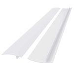 Silicone Stove Counter Gap Filler, 30 inch Gap Cover Between Cooker and Worktop, Heat-Resistant, Easy Clean, White, 2 Pack
