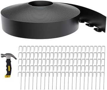 4 Inch Tall 102FT Landscape Edging with 110Pcs Metal Spikes, Plastic Garden Edging Border Landscape Edging Lawn Edging for Landscaping, Flower Bed, Paver, Yard