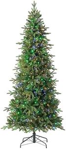 Treetopia Kennedy Fir - Artificial Indoor Christmas Tree, Hinged Branches, Narrow Profile, Holiday Décor, LED Color Changing, 9ft