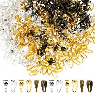 Vin Beauty 600 Pieces Pinch Bail for Jewelry Making, Metal Pendant Clasp, Snap Pinch Bail for Pendants, Pendant Clasp Connectors Bails Findings for Necklace Jewelry DIY Crafts Making Supplies, 3 Color