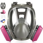 ZXICH Full Face Respirator Mask, 6800 Gas Respirator with Filters, Dust Mask Anti Fog Against Organic Vapor Fumes Gases for Spray Paint Chemicals Epoxy Resin Welding Sanding
