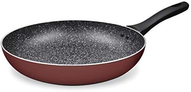 MILTON Pro cook Granito Fry Pan, 22 cm Frying Pan for Stir-Fry, Omlette Egg Pan, Sauté, Fish Frypan, Non-Stick Cookware Induction & Gas Friendly, 2 Years Warranty - Burgundy