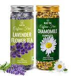 BLUE TEA - Chamomile and Lavender Tea- 30g Each - Combo Pack | Diwali Gifts | CALMING TEA | Herbal Tea - Flower Based - Vegan - GMO-Free - Caffeine-free - 100% Natural | Pet Jar Pack