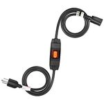 FIRMERST 1875W Outdoor Extension Cord with Switch Waterproof Black 6 Feet