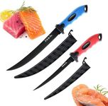 2PCS Fillet Knife for Fish, HIA Professional 9 inch Fillet knife and 7 inch Fish Fillet Knife, Premium Stainless Steel Fishing Boning Knife for Meat Cutting Trimming, Knife Sheath Included